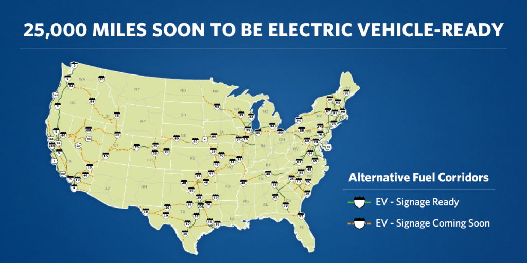 Map of the new US Alternative Fuel Coridoor