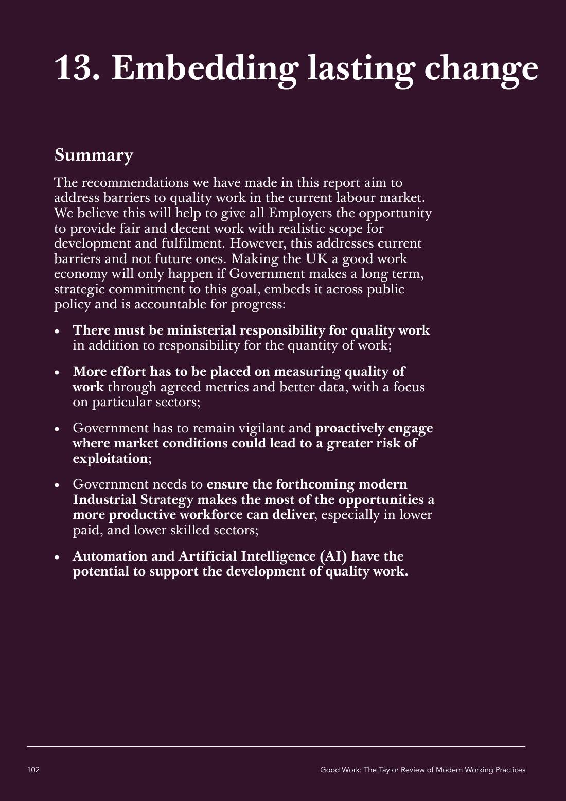 Page 102 of 116: Featured Futurist: Taylor Review of Modern Working Practises, The RSA