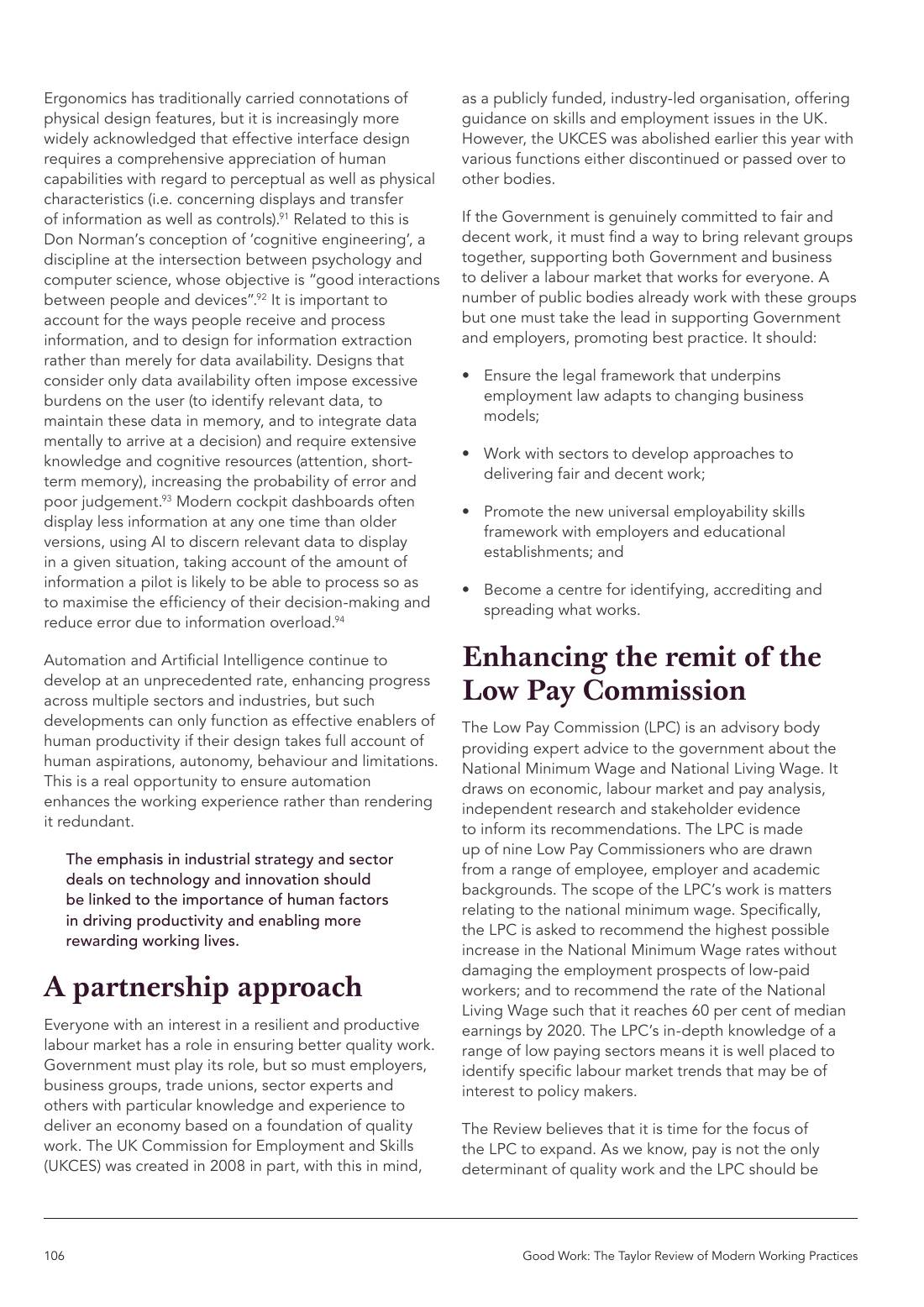 Page 106 of 116: Featured Futurist: Taylor Review of Modern Working Practises, The RSA