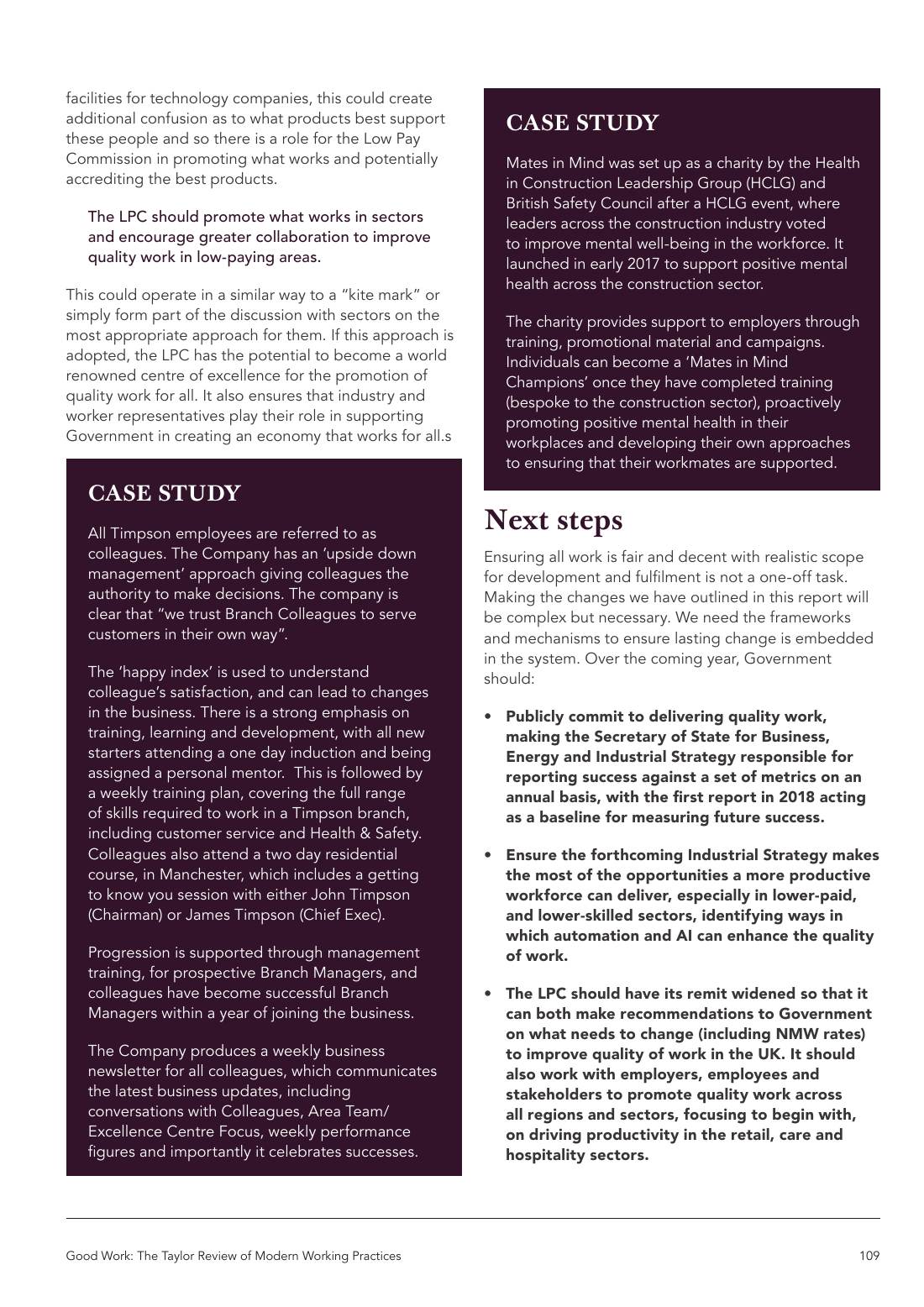 Page 109 of 116: Featured Futurist: Taylor Review of Modern Working Practises, The RSA