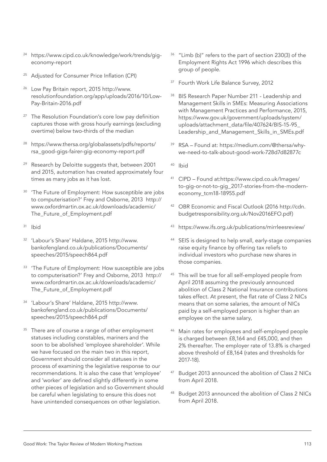 Page 113 of 116: Featured Futurist: Taylor Review of Modern Working Practises, The RSA
