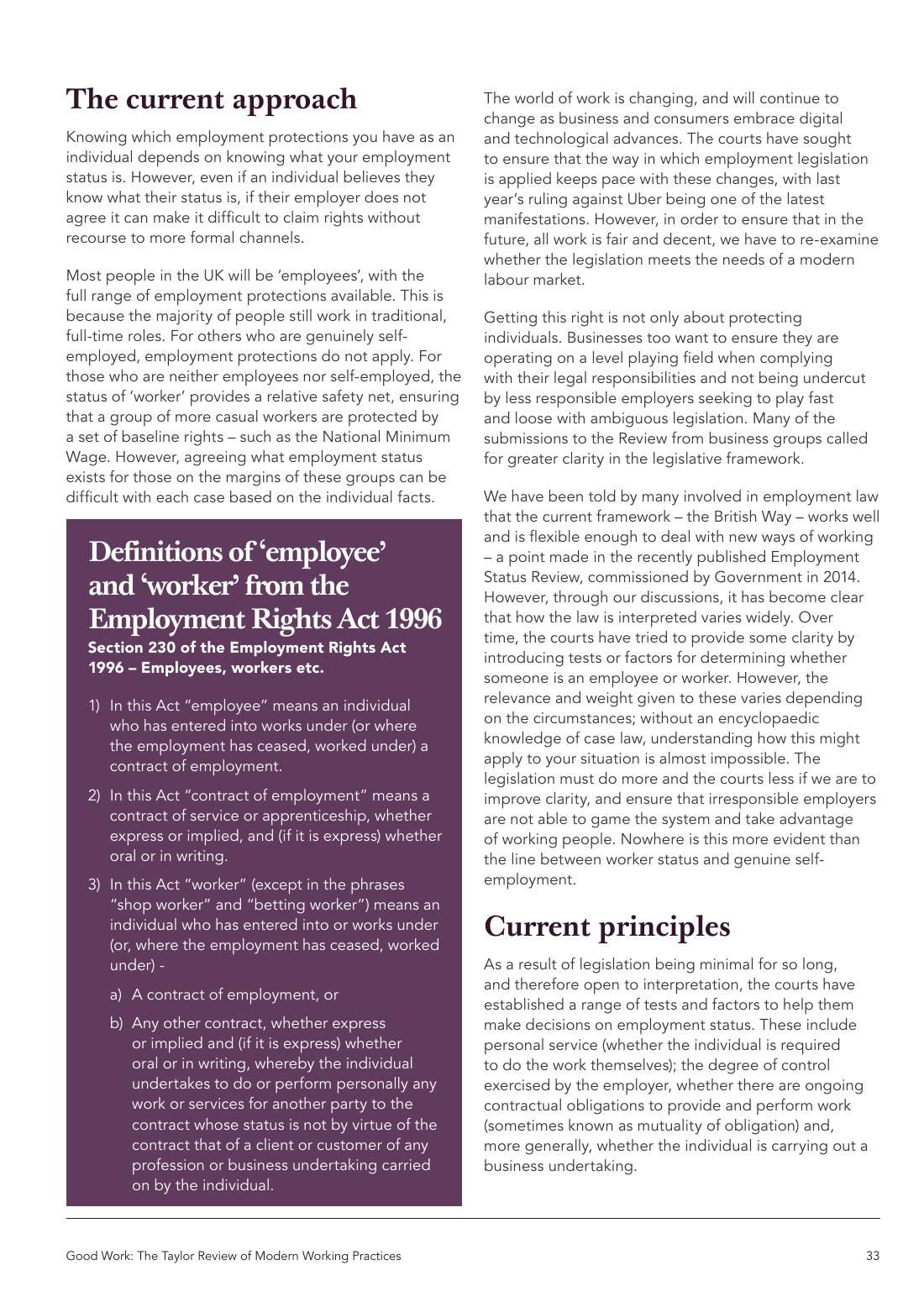 Page 33 of 116: Featured Futurist: Taylor Review of Modern Working Practises, The RSA