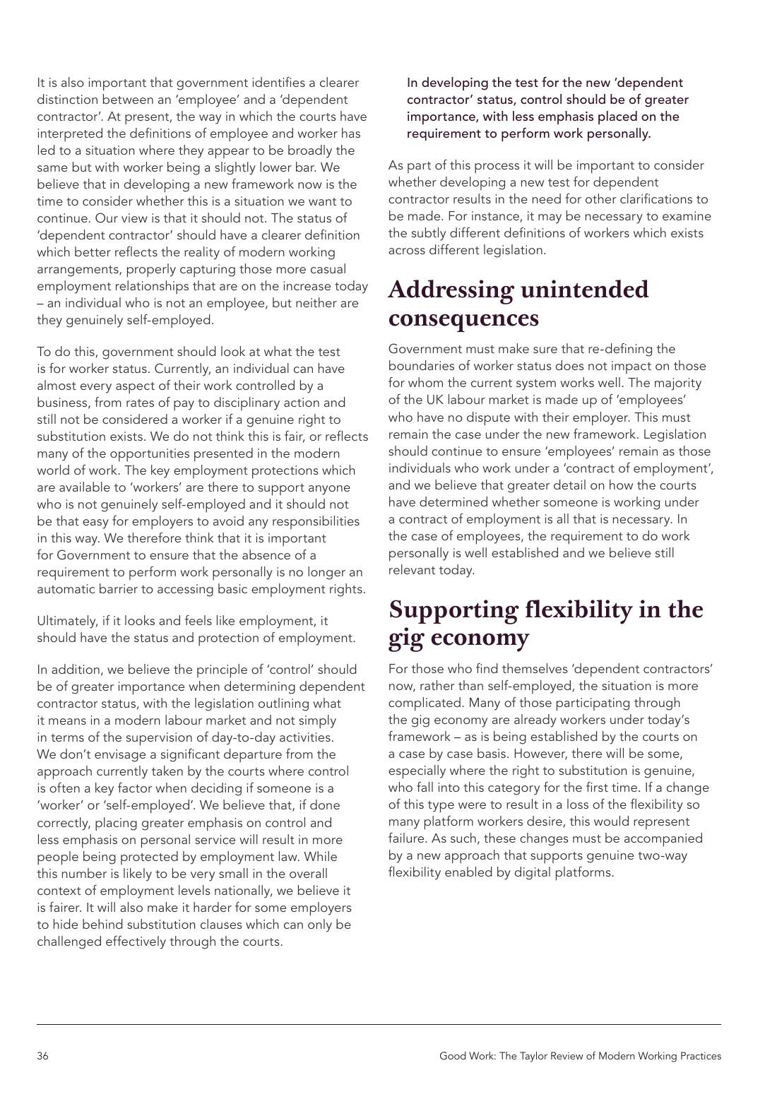 Page 36 of 116: Featured Futurist: Taylor Review of Modern Working Practises, The RSA
