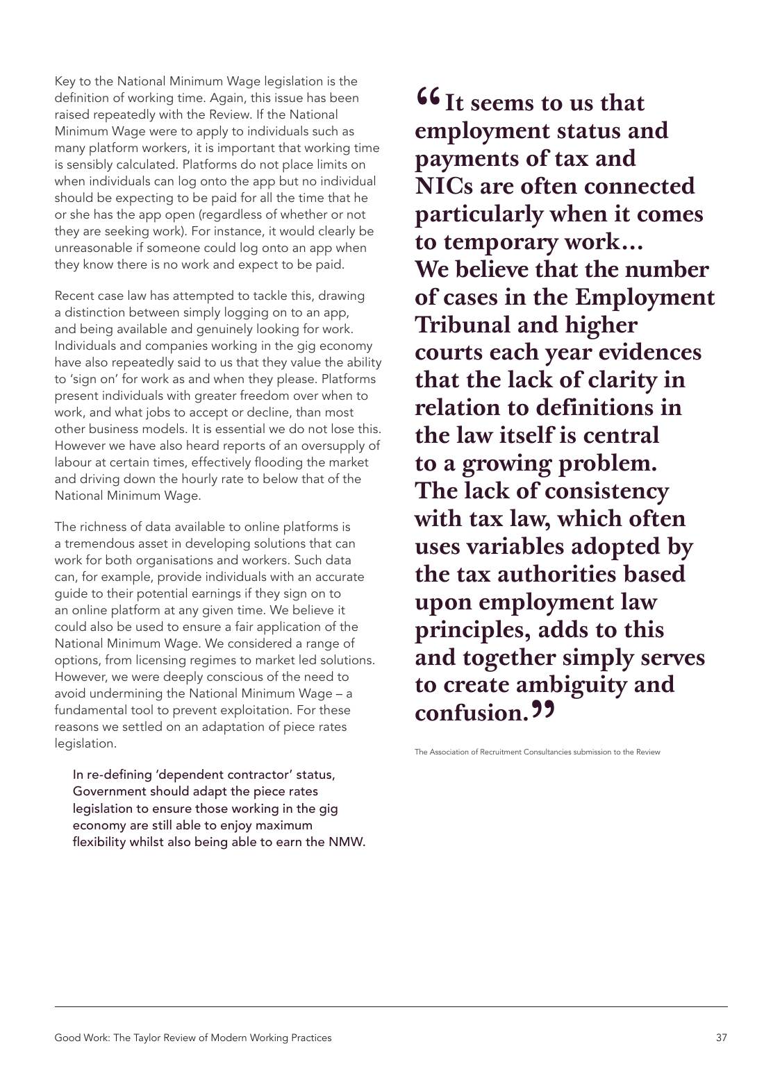 Page 37 of 116: Featured Futurist: Taylor Review of Modern Working Practises, The RSA