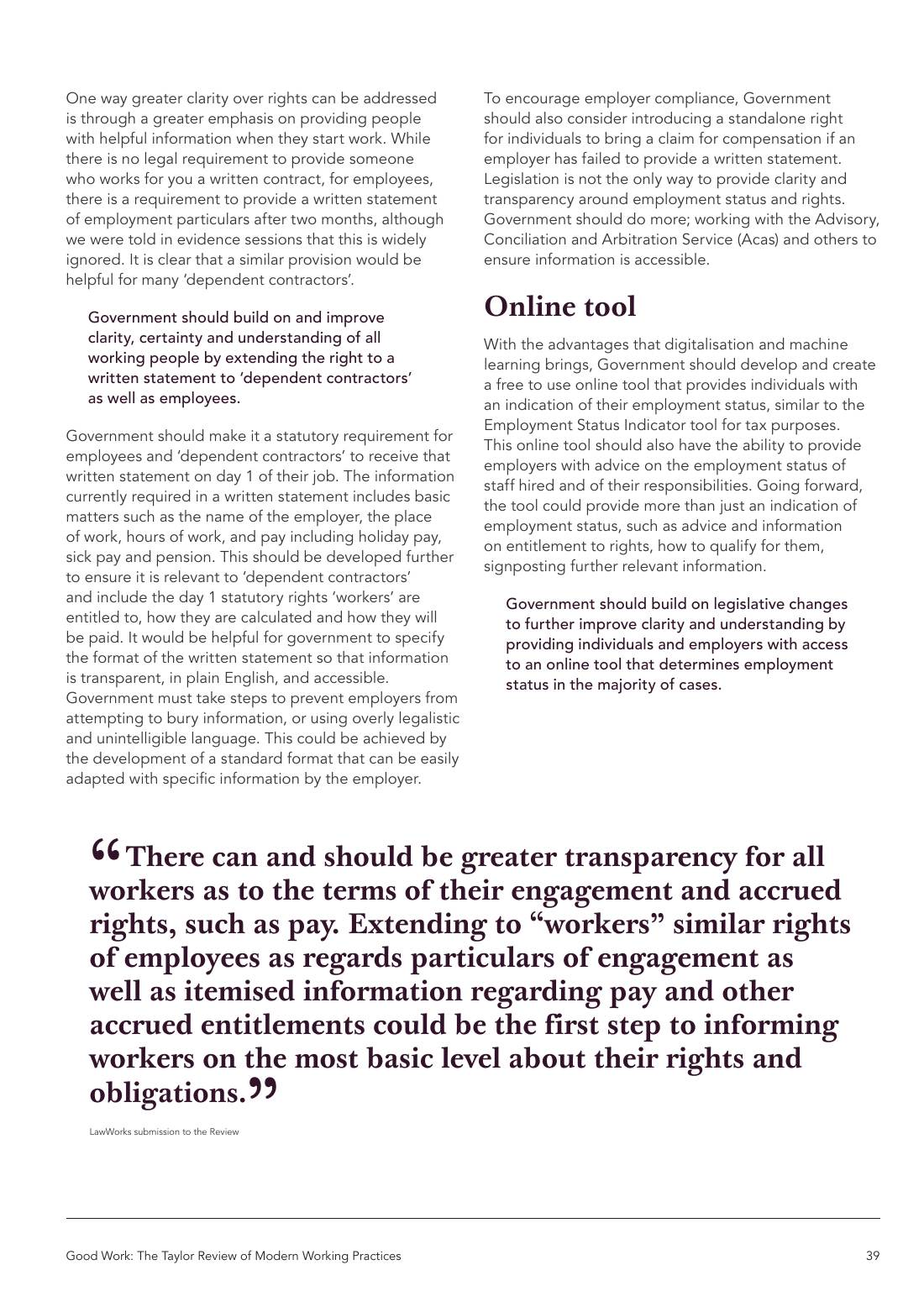 Page 39 of 116: Featured Futurist: Taylor Review of Modern Working Practises, The RSA
