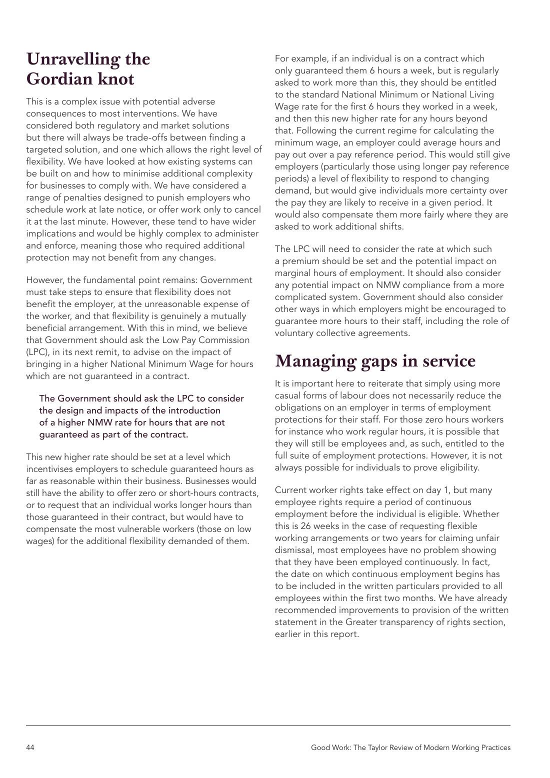 Page 44 of 116: Featured Futurist: Taylor Review of Modern Working Practises, The RSA