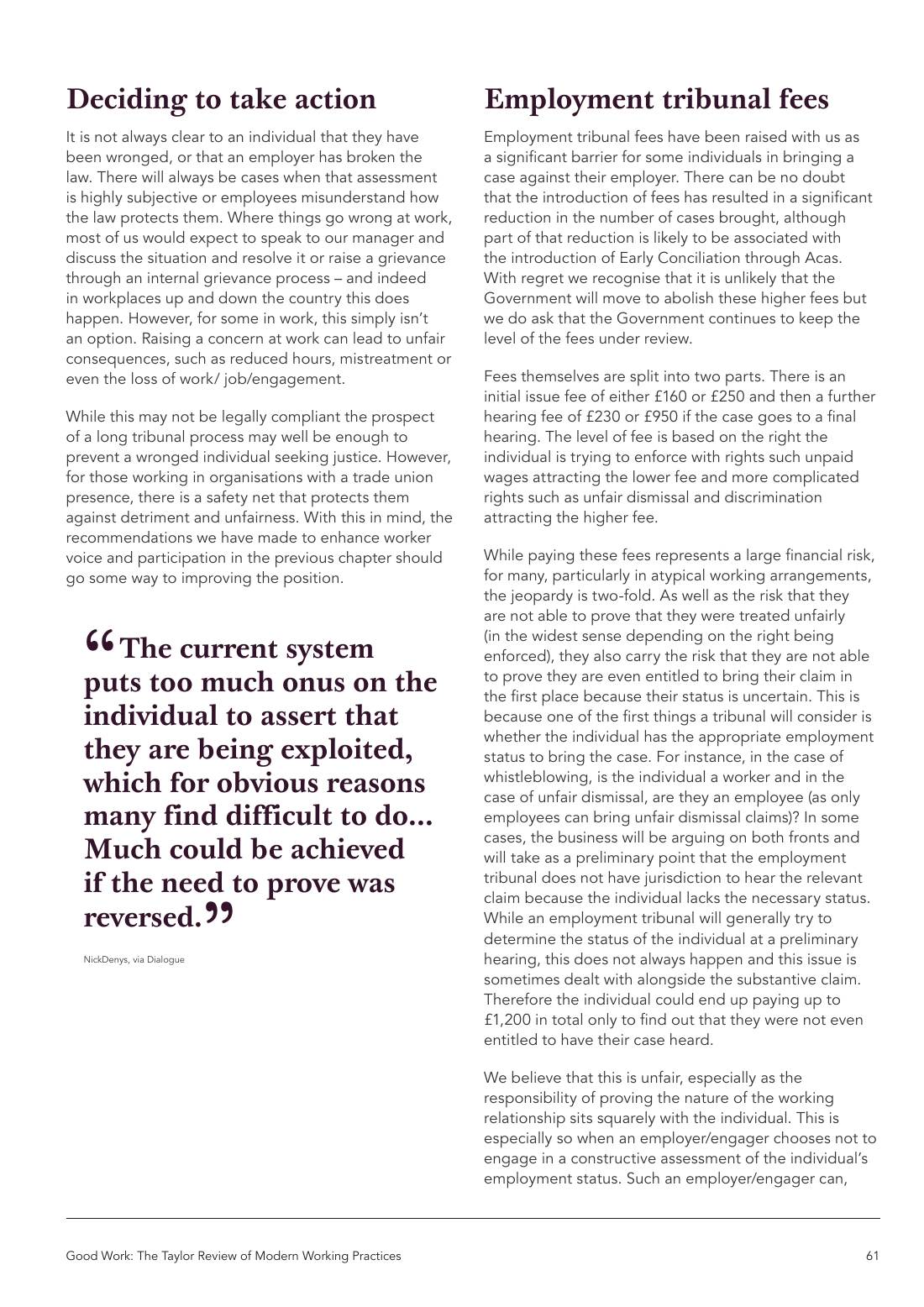 Page 61 of 116: Featured Futurist: Taylor Review of Modern Working Practises, The RSA