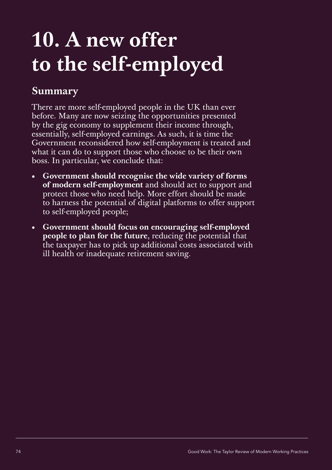 Page 74 of 116: Featured Futurist: Taylor Review of Modern Working Practises, The RSA
