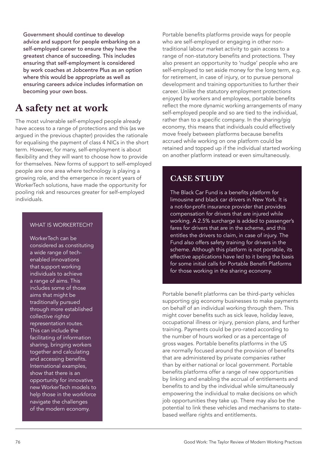 Page 76 of 116: Featured Futurist: Taylor Review of Modern Working Practises, The RSA