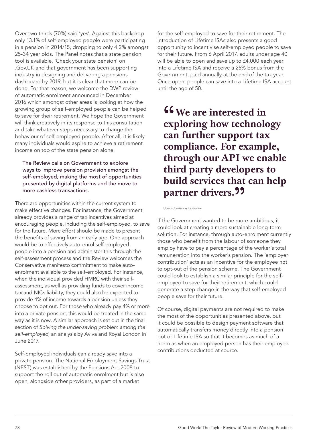 Page 78 of 116: Featured Futurist: Taylor Review of Modern Working Practises, The RSA