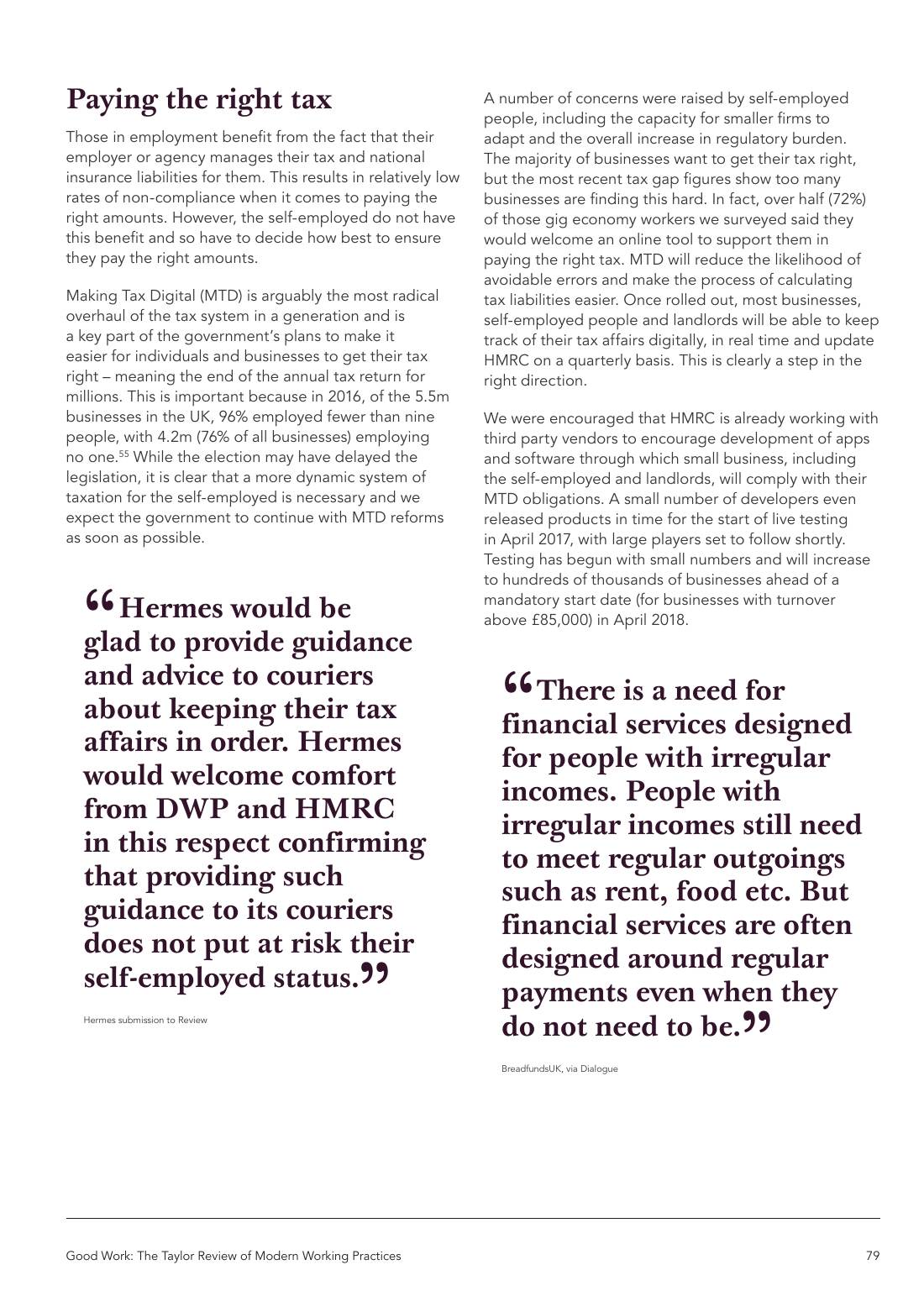 Page 79 of 116: Featured Futurist: Taylor Review of Modern Working Practises, The RSA