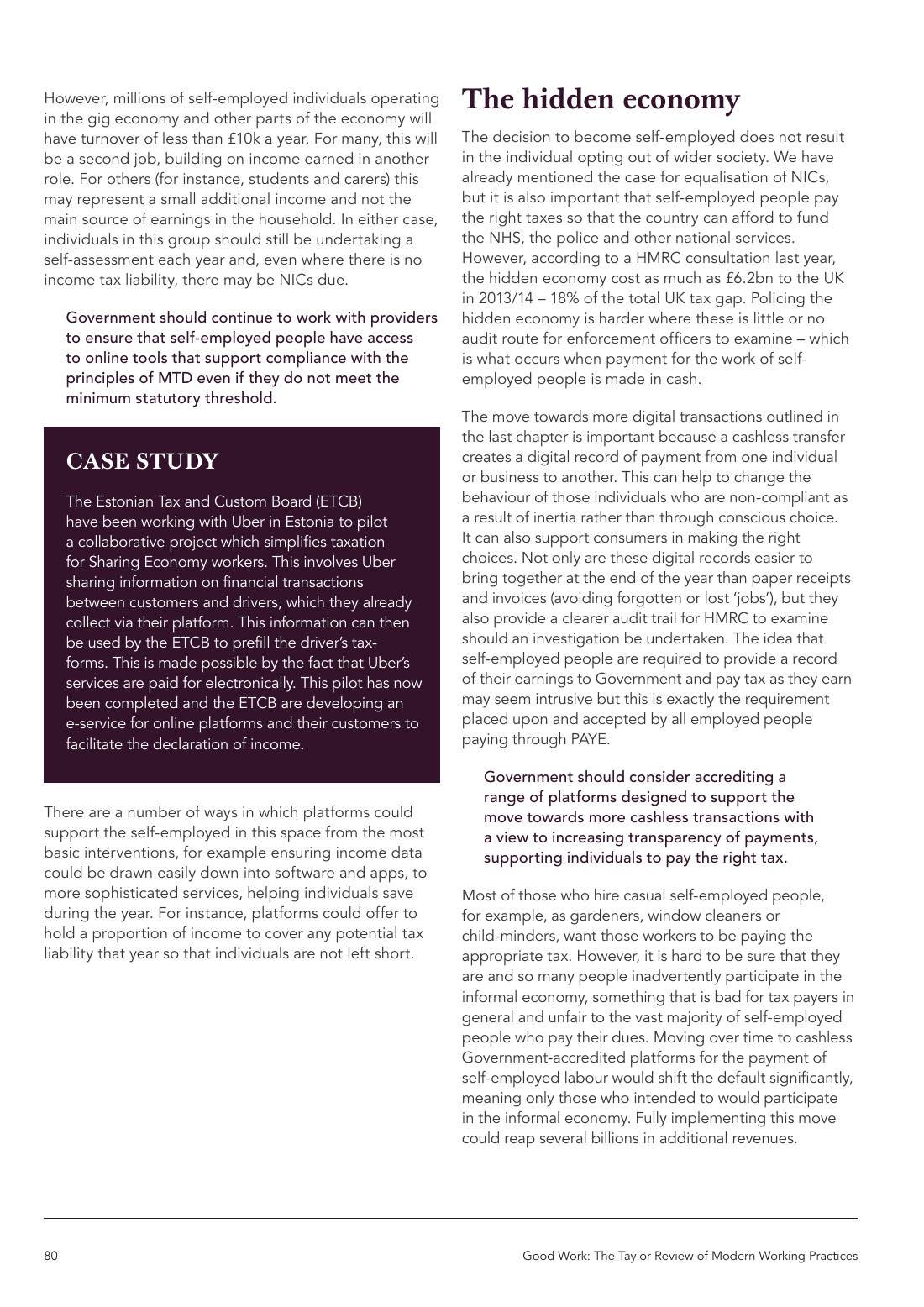 Page 80 of 116: Featured Futurist: Taylor Review of Modern Working Practises, The RSA