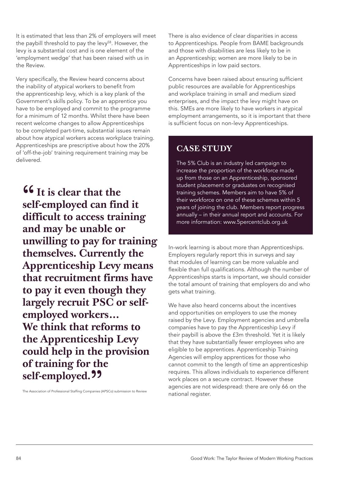 Page 84 of 116: Featured Futurist: Taylor Review of Modern Working Practises, The RSA