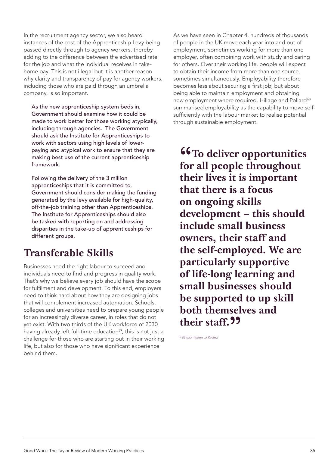 Page 85 of 116: Featured Futurist: Taylor Review of Modern Working Practises, The RSA