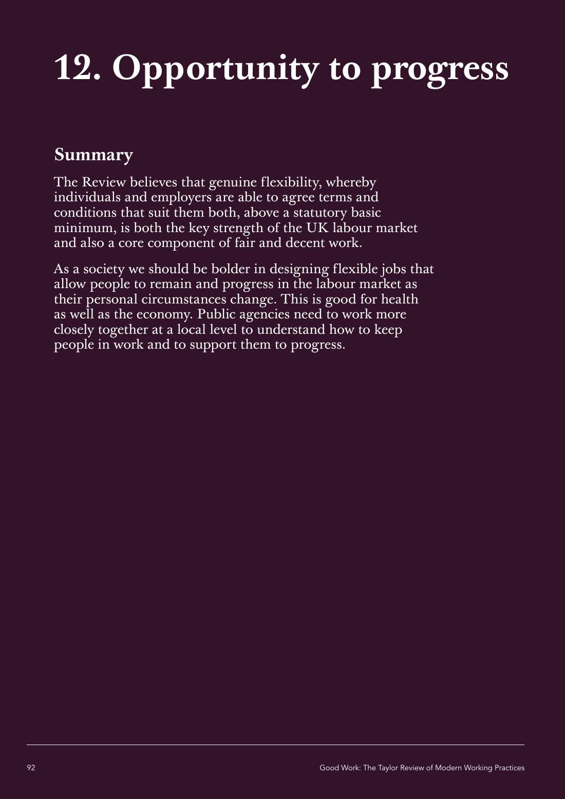 Page 92 of 116: Featured Futurist: Taylor Review of Modern Working Practises, The RSA