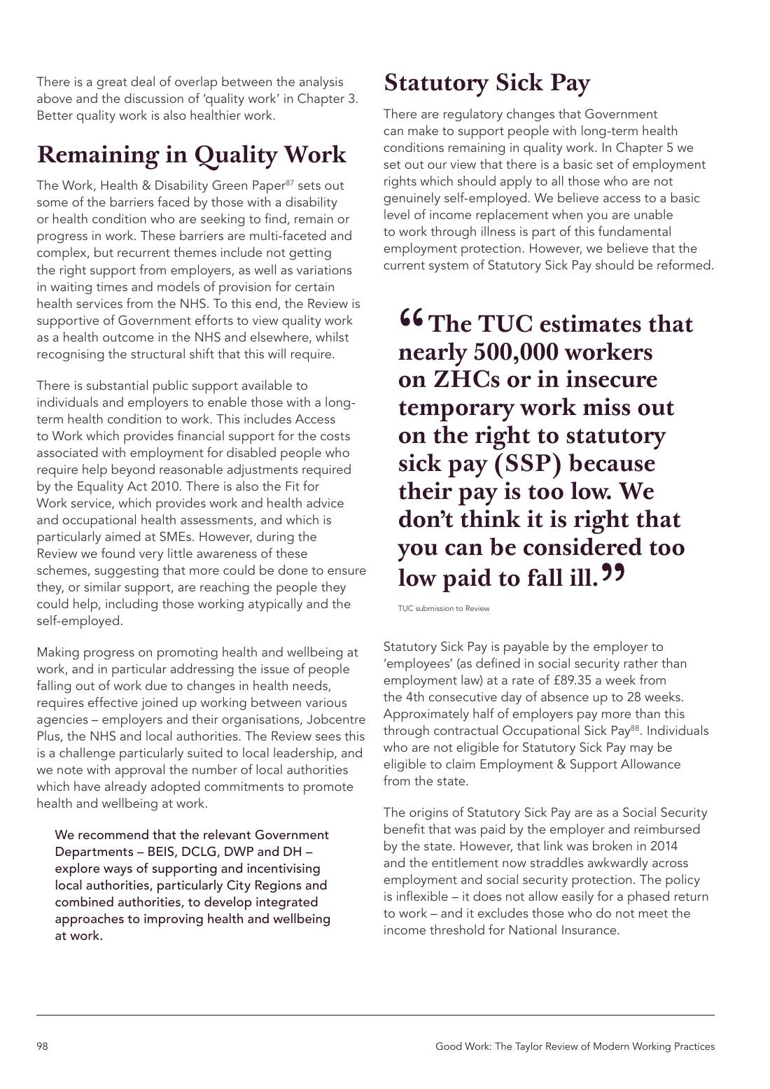 Page 98 of 116: Featured Futurist: Taylor Review of Modern Working Practises, The RSA