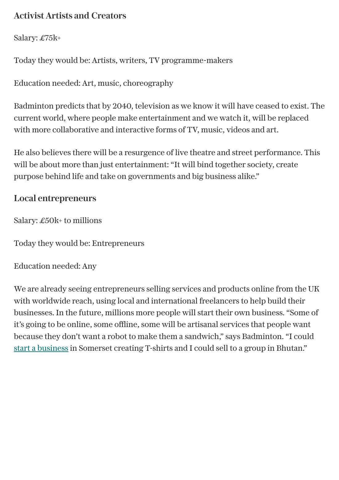Page 10 of 13: Featured Futurist: The Jobs of 2040, Telegraph
