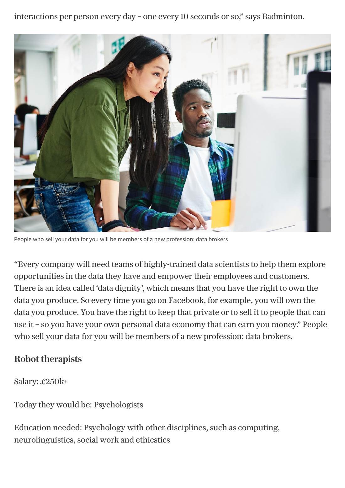 Page 6 of 13: Featured Futurist: The Jobs of 2040, Telegraph